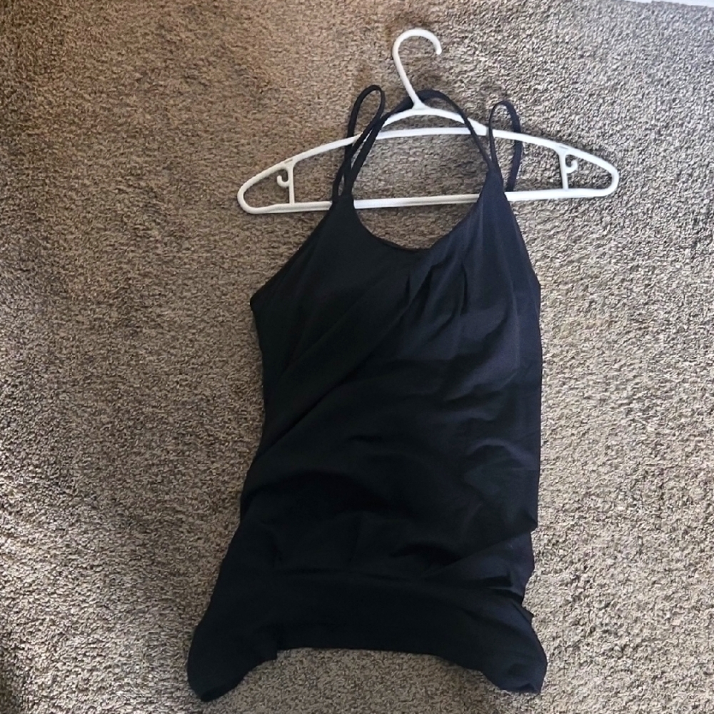 Lululemon Black Spaghetti Strap Criss Cross Tank Top